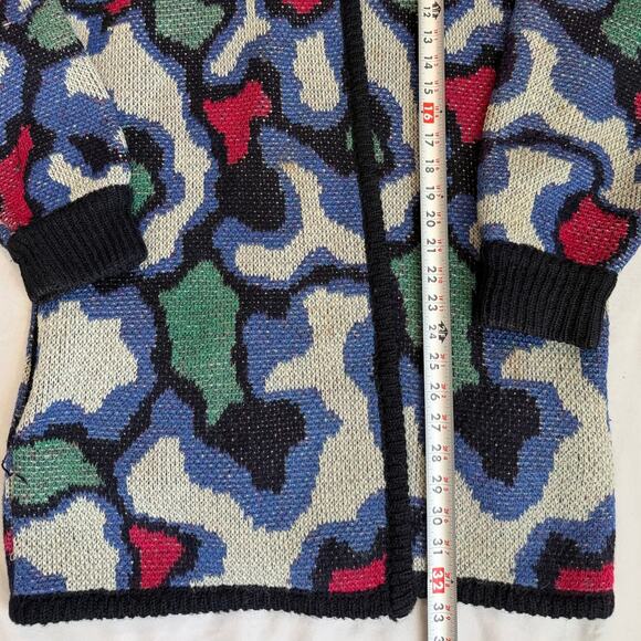 VNTG Falcon Italian Design, Multicolored, Wool, Thick, One Button Cardigan- L/XL - Picture 9 of 11